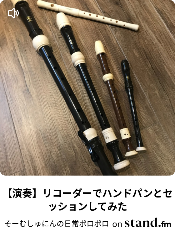 演奏 リコーダーでハンドパンとセッションしてみた そーむしゅにんの音楽のある日常 Stand Fm